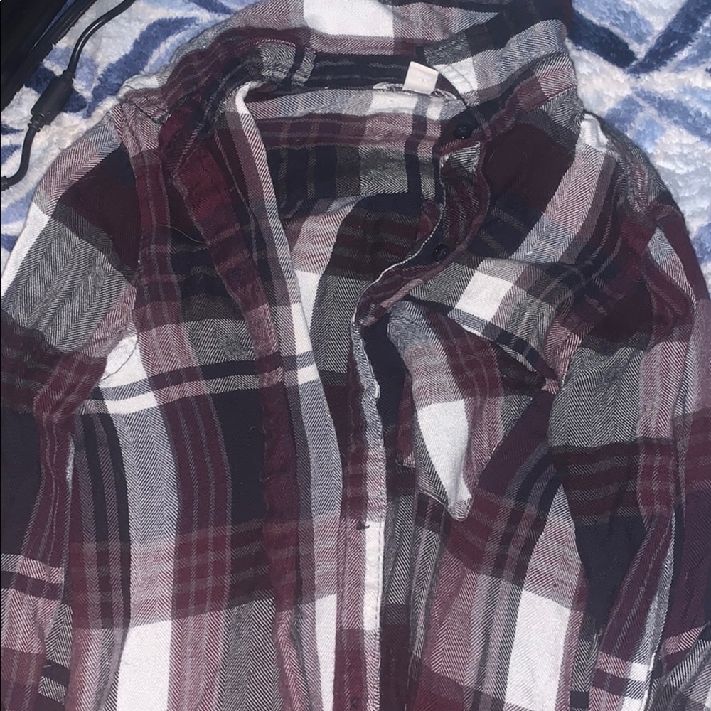 Maroon bottom down flannel